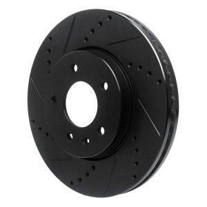 Chevrolet Captiva Brake Rotor (1) - Front Left - R1 Concepts - Drilled & Slotted - Black - `07-`15
